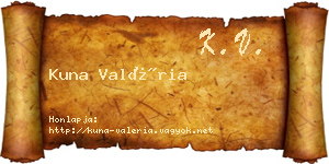 Kuna Valéria névjegykártya
